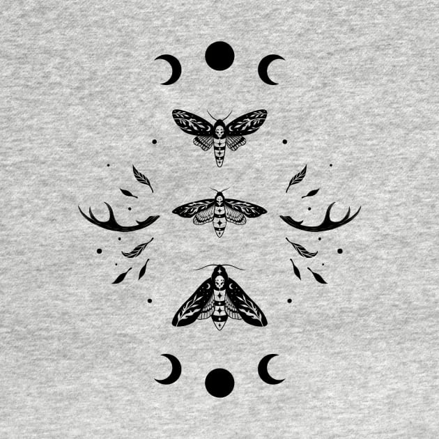 Death Head Moth Night-Black by Episodic Drawing